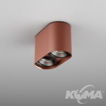 Vyro tuba x2 sufitowa natynkowa 11,5W led 3000K 230V 36°terakota optyka czarna